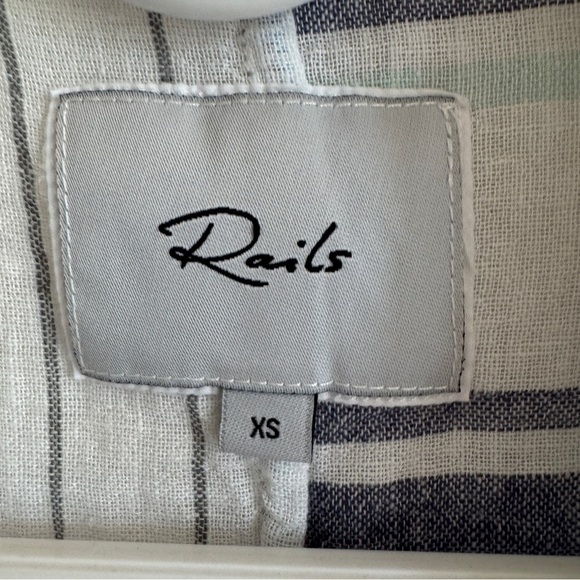 Rails Finley Shirt in Mixed Aegean Blue Stripe, Size XS - Picture 9 of 12